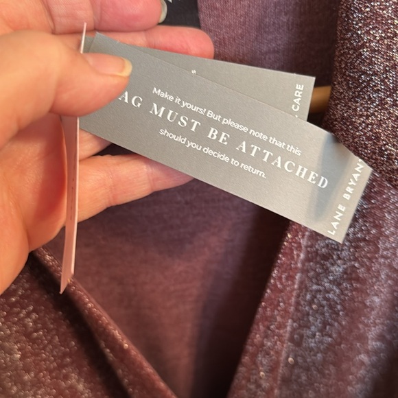 NWT Lane Bryant Burgundy Metallic Faux Wrap Dress - Picture 5 of 7